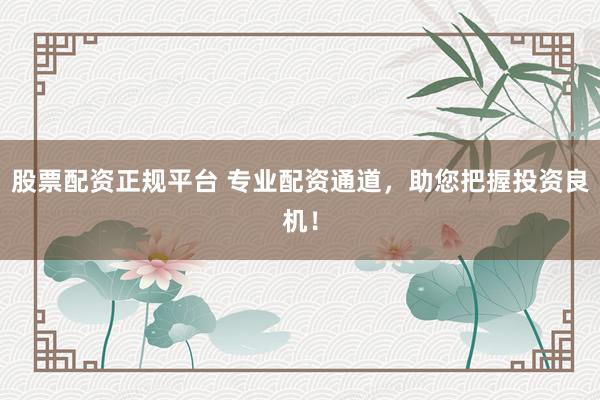 股票配资正规平台 专业配资通道，助您把握投资良机！