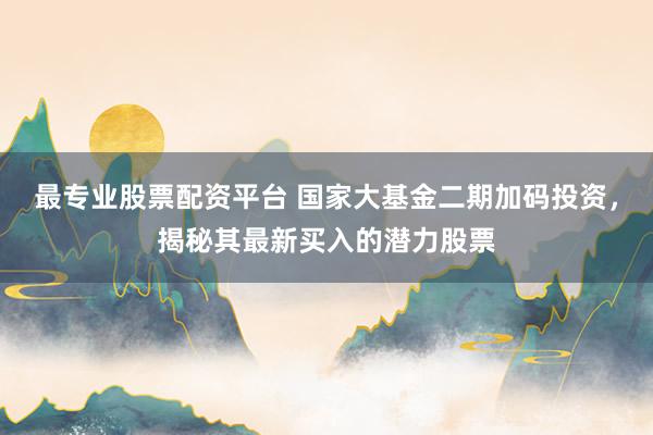 最专业股票配资平台 国家大基金二期加码投资，揭秘其最新买入的潜力股票