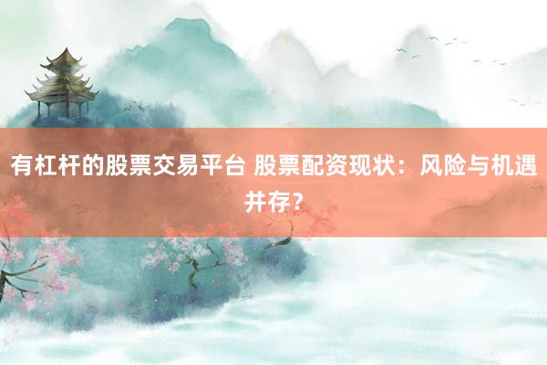 有杠杆的股票交易平台 股票配资现状：风险与机遇并存？