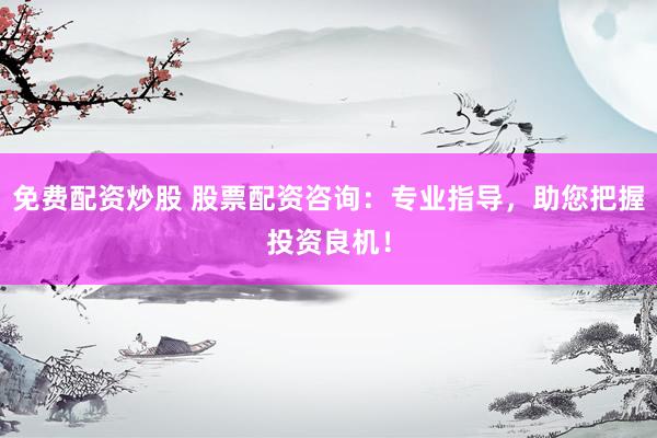 免费配资炒股 股票配资咨询：专业指导，助您把握投资良机！
