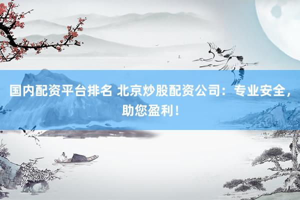 国内配资平台排名 北京炒股配资公司：专业安全，助您盈利！