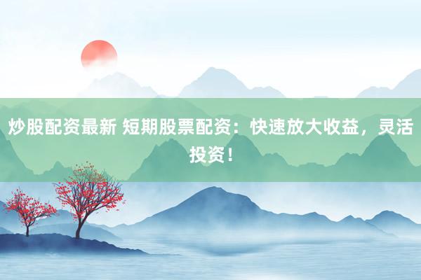 炒股配资最新 短期股票配资:快速放大收益,灵活投资!