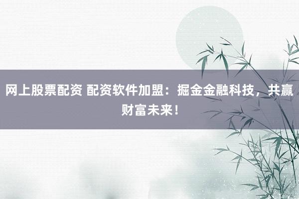 网上股票配资 配资软件加盟：掘金金融科技，共赢财富未来！
