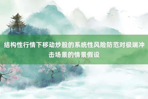 结构性行情下移动炒股的系统性风险防范对极端冲击场景的情景假设