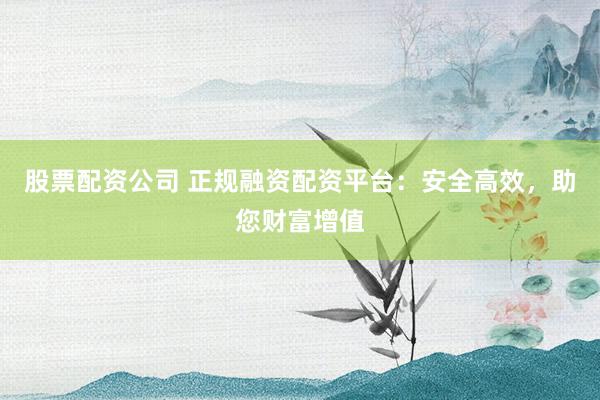 股票配资公司 正规融资配资平台:安全高效,助您财富增值