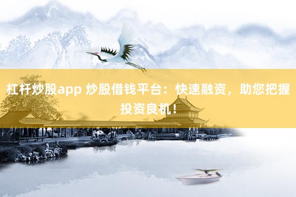 杠杆炒股app 炒股借钱平台：快速融资，助您把握投资良机！