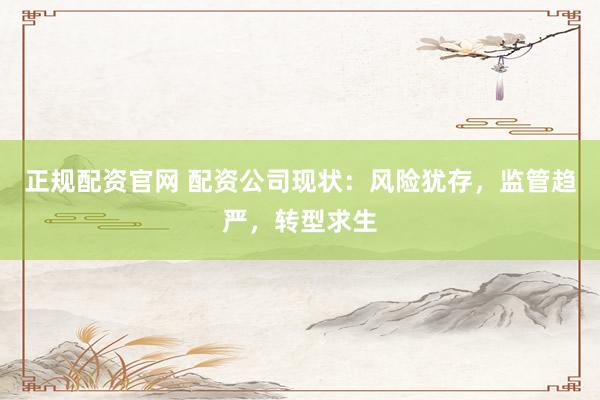 正规配资官网 配资公司现状：风险犹存，监管趋严，转型求生