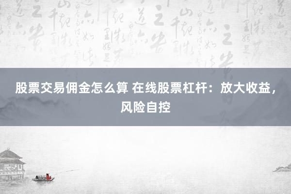 股票交易佣金怎么算 在线股票杠杆：放大收益，风险自控